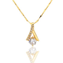 D0092 Fashion Womens Jewelry Gold Plated Crystal Zircon Diamond  Necklace Pendants
