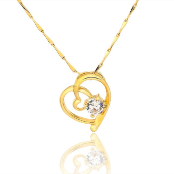D0102 Fashion Womens Jewelry Gold Plated Crystal Zircon Diamond  Necklace Pendants