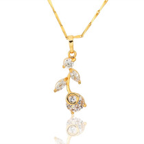 D0130 Fashion Womens Jewelry Gold Plated Crystal Zircon Diamond  Necklace Pendants