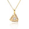D0240 Fashion Womens Jewelry Gold Plated Crystal Zircon Diamond  Necklace Pendants