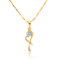 D0343 Fashion Womens Jewelry Gold Plated Crystal Zircon Diamond  Necklace Pendants