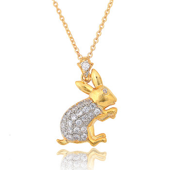 D0492 Fashion Womens Jewelry Gold Plated Crystal Zircon Diamond  Necklace Pendants