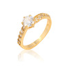 J0849 Zircon Ring, 18K Gold Plated Rings,Environmental Copper Jewelry