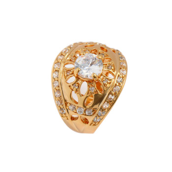 J0612 Imitate Jewelry Gold Plated Rings With Zircon Diamond