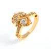 J1127 Imitate Jewelry Gold Plated Rings With Zircon Diamond