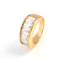 J1261 Zircon Ring, 18K Gold Plated Rings,Environmental Copper Jewelry