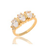 J0376 Gold Plated Zicon Rings Environmental Copper Material