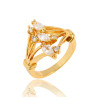 J0546 Wholesale 18K Gold Plated Copper Rings With Imitation Diamond Fashion Jewelry Nickel Free