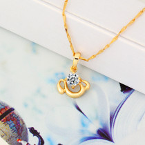 D0431 Fashion Womens Jewelry Gold Plated Crystal Zircon Diamond Necklace Pendants