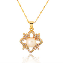D0009Fashion Womens Jewelry Gold Plated Crystal Zircon Diamond  Necklace Pendants