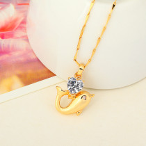 D0051Fashion Womens Jewelry Gold Plated Crystal Zircon Diamond  Necklace Pendants