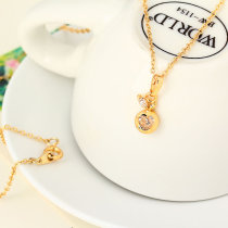 D0122Fashion Womens Jewelry Gold Plated Crystal Zircon Diamond  Necklace Pendants