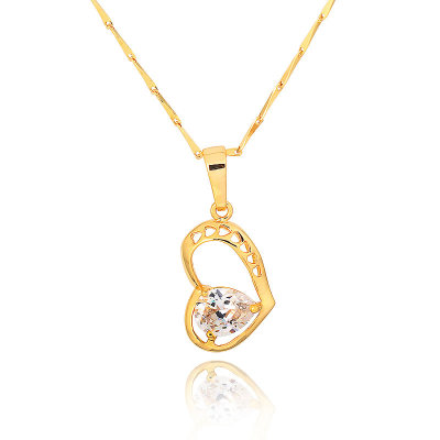 D0123 Fashion Womens Jewelry Gold Plated Crystal Zircon Diamond  Necklace Pendants