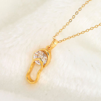 D0417 Fashion Womens Jewelry Gold Plated Crystal Zircon Diamond  Necklace Pendants