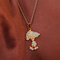 D0334 Fashion Womens Jewelry Gold Plated Crystal Zircon Diamond  Necklace Pendants