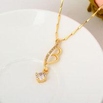 D0069 Fashion Womens Jewelry Gold Plated Crystal Zircon Diamond  Necklace Pendants