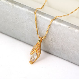 D0323 Fashion Womens Jewelry Gold Plated Crystal Zircon Diamond  Necklace Pendants