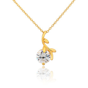 D0153 Fashion Womens Jewelry Gold Plated Crystal Zircon Diamond  Necklace Pendants