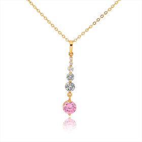 D0371 Fashion Womens Jewelry Gold Plated Crystal Zircon Diamond  Necklace Pendants