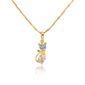 D0449 Fashion Womens Jewelry Gold Plated Crystal Zircon Diamond  Necklace Pendants