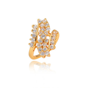 J0619  Zircon Ring, 18K Gold Plated Rings,Environmental Copper Jewelry