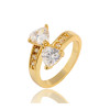 J0349 Fashion Peach Hearts Zircon Diamond Rings