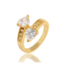 J0349 Fashion Peach Hearts Zircon Diamond Rings