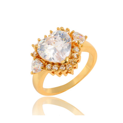 J0555 Peach Hearts Zircon Diamond Rings
