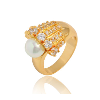 J0561 Zircon Diamond With Pearl Finger Rings