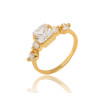 J0934 18K Gold Plated Jewelry 18K GP Use Swarovski Crystal Fashion Pink Zircon Ring
