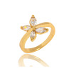 J1095 Wholesale - supply fine 18K gold plated jewelry Orange zircon gemstone ring jewelry