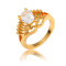 J0357 New Design Cubic Zircon Copper Ring In Gold Plated