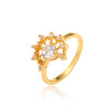 J0373 Gold Plated Copper Rings With Zirconia Diamond