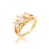 J0384 Ashion Jewelry Brass Gold Plated Ring With CZ Setting