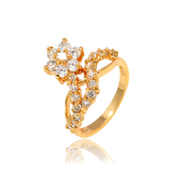 J0652 Flowers Finger Rings With Zircon Diamond