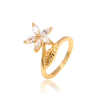 J0739 Hot Sale Imitation Zircon Gold Plated Costume Ring Jewelry Wedding Rings