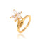 J0739 Hot Sale Imitation Zircon Gold Plated Costume Ring Jewelry Wedding Rings