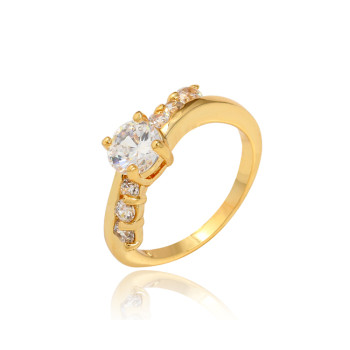 J0760 Fashion Costume Jewelry Charm Ring Oversize Imitation Zircon Rings Gold Plated