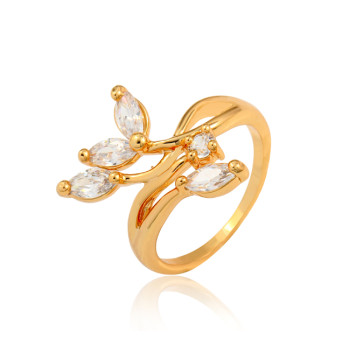J0833 Fashion Imitation Gold Plated Zircon Gemstone Rings