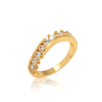 J0851 Gemstone Jewelry 18K Gold Wedding Band Gp white Zircon Ring