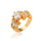 J0051 New Fashion Imitation Gold Plated Zircon Diamond Rings Environmental Copper Ring