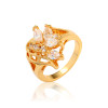 J0527 New Fashion Imitation Gold Plated Zircon Crystal Diamond Rings Environmental Copper Ring