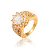 J0632 New Fashion Imitation Gold Plated Zircon Crystal Diamond Rings Environmental Copper Ring