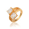 J0824 New Fashion Imitation Gold Plated Zircon Crystal Diamond Rings Environmental Copper Ring