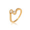 J1107 New Fashion Imitation Gold Plated Zircon Crystal Diamond Rings Environmental Copper Ring