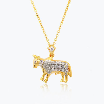 D0490 Fashion Womens Jewelry Gold Plated Crystal Zircon Diamond  Necklace Pendants