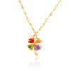 D0049 Fashion Womens Jewelry Gold Plated Crystal Zircon Diamond  Necklace Pendants