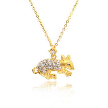 D0489 Fashion Womens Jewelry Gold Plated Crystal Zircon Diamond  Necklace Pendants