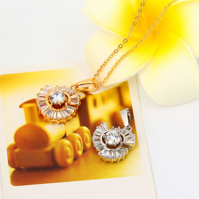 D0232 Fashion Womens Jewelry Gold Plated Crystal Zircon Diamond  Necklace Pendants