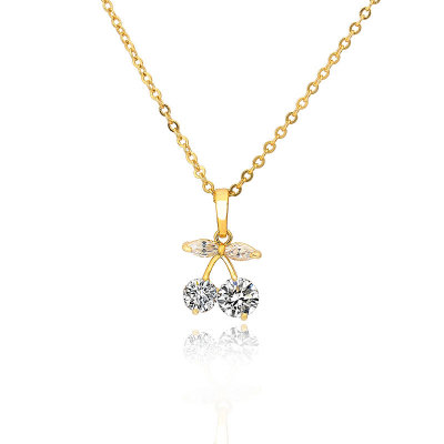D0456 Fashion Womens Jewelry Gold Plated Crystal Zircon Diamond  Necklace Pendants